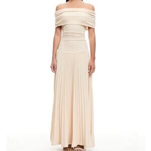 LIONESS field of dreams maxi dress in oatmeal size large NWT gown event feminine